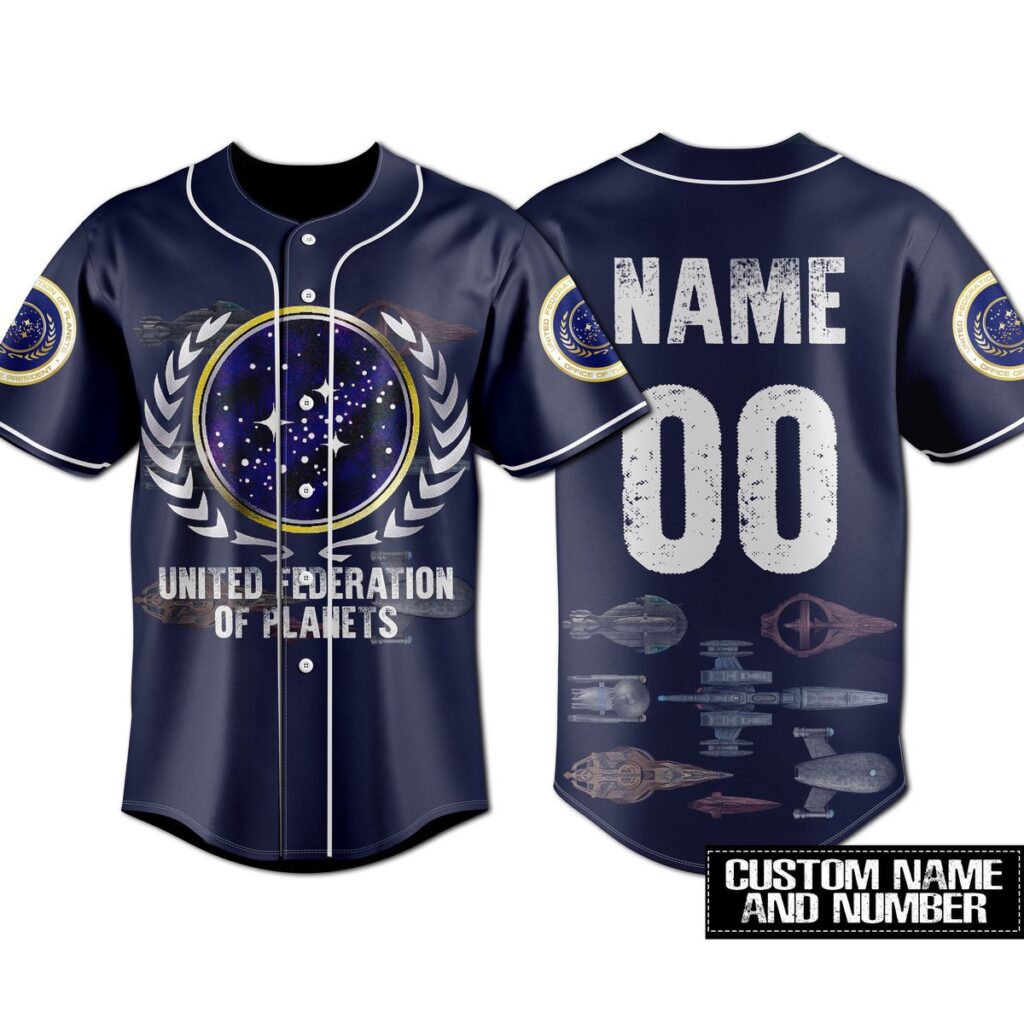 Star Trek United Federation Of Planets Baseball Jersey For Men Women And Kids Gift for Fans Star Trek United Federation Of Planets Baseball Jersey For Men Women And Kids Gift for Fans