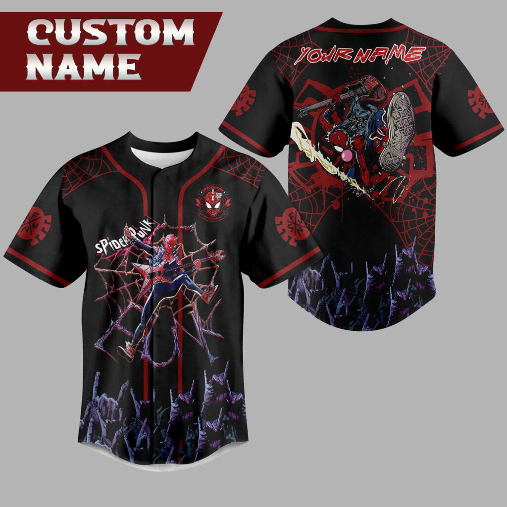Spider Punk Baseball Jersey For Men Women And Kids Gift for Fans Spider Punk Baseball Jersey For Men Women And Kids Gift for Fans