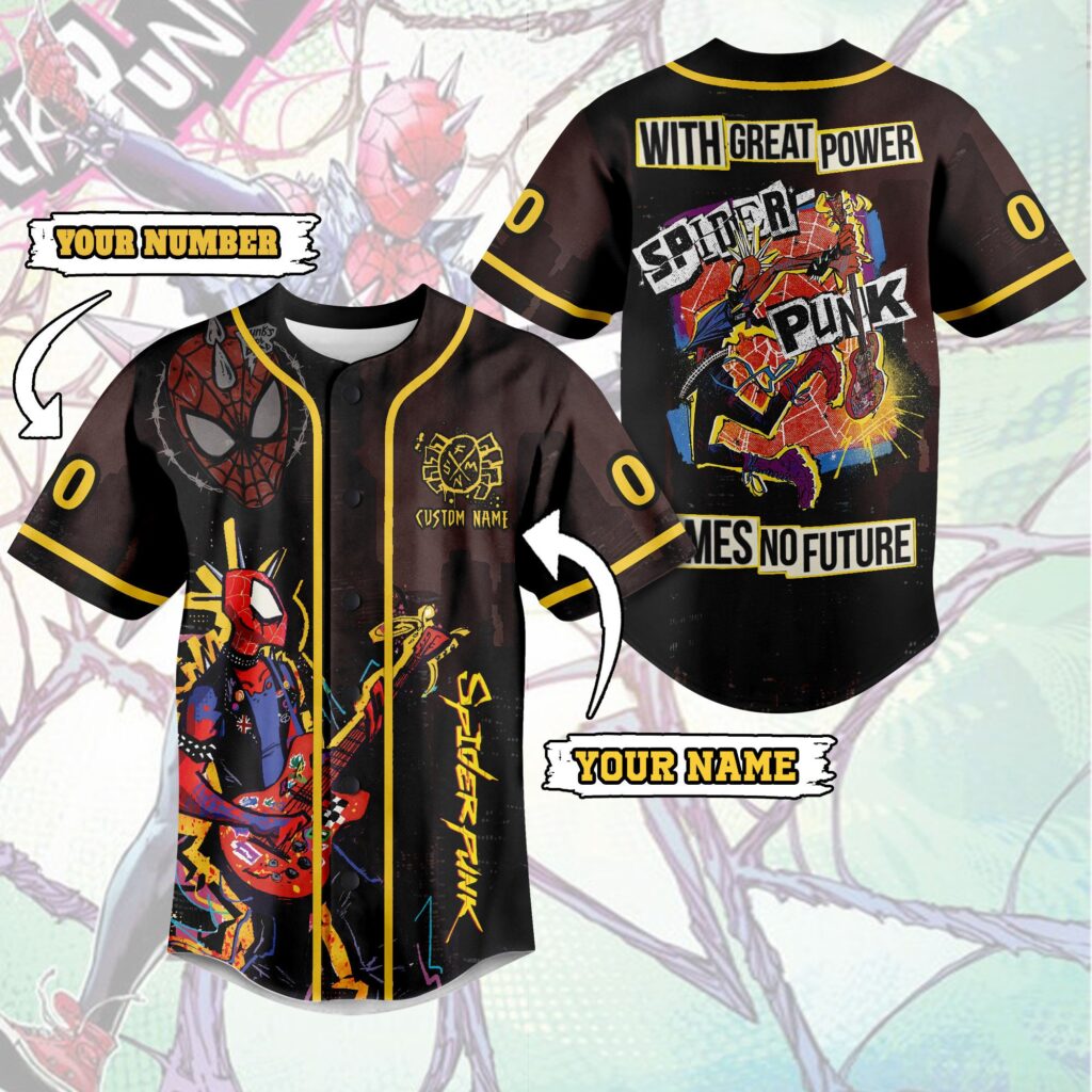 Spider-Punk Baseball Jersey For Men Women And Kids Gift for Fans Spider-Punk Baseball Jersey For Men Women And Kids Gift for Fans