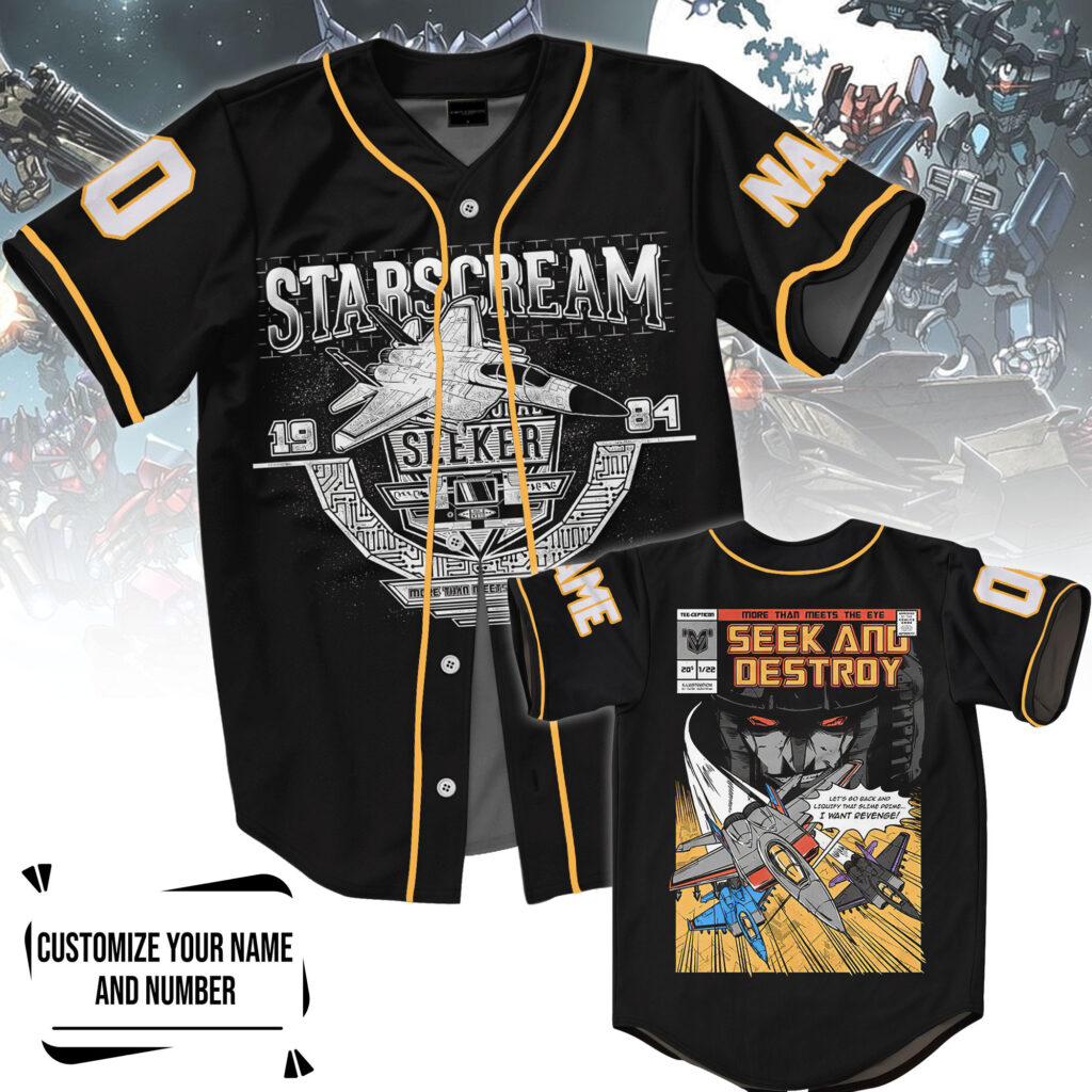 Starscream Baseball Jersey For Men Women And Kids Gift for Fans Starscream Baseball Jersey For Men Women And Kids Gift for Fans