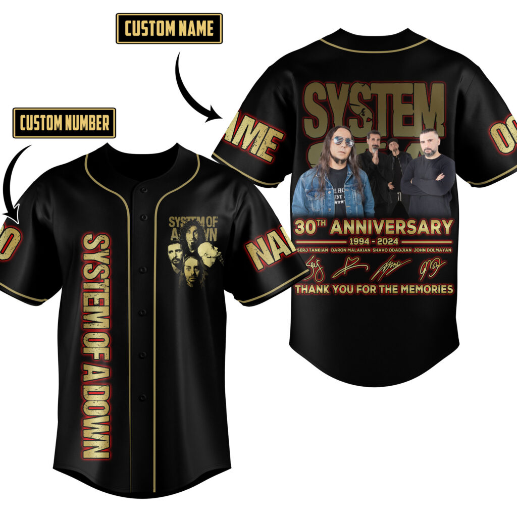 System of a Down Baseball Jersey For Men Women And Kids Gift for Fans System of a Down Baseball Jersey For Men Women And Kids Gift for Fans