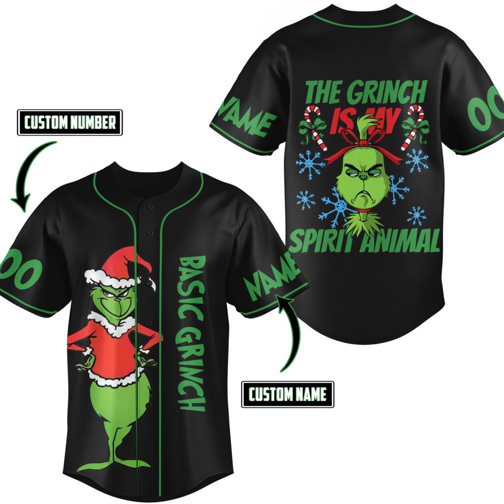 The Grinch Baseball Jersey For Men Women And Kids Gift for Fans The Grinch Baseball Jersey For Men Women And Kids Gift for Fans