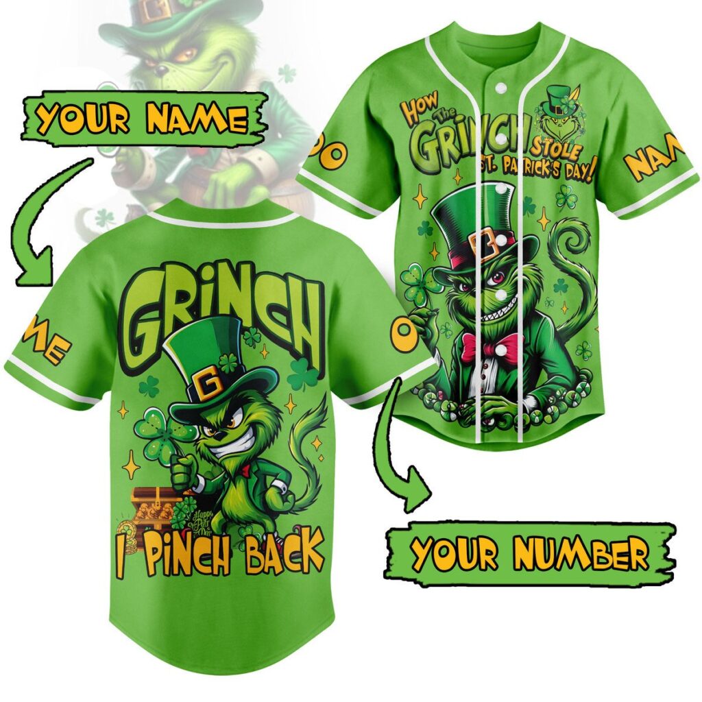 The Grinch Baseball Jersey For Men Women And Kids Gift for Fans The Grinch Baseball Jersey For Men Women And Kids Gift for Fans