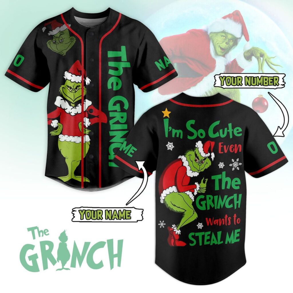 The Grinch Baseball Jersey For Men Women And Kids Gift for Fans The Grinch Baseball Jersey For Men Women And Kids Gift for Fans