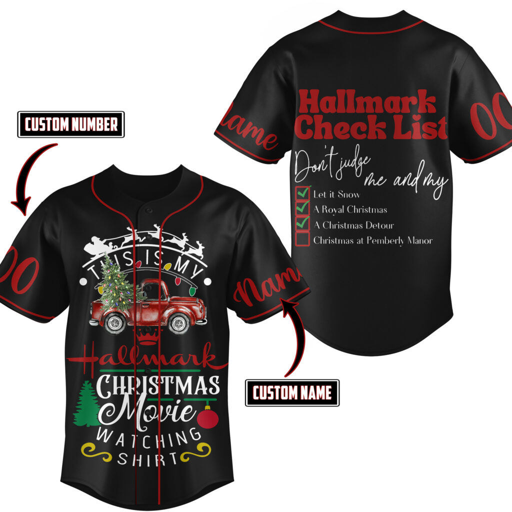 This Is My Hallmark Christmas Baseball Jersey For Men Women And Kids Gift for Fans This Is My Hallmark Christmas Baseball Jersey For Men Women And Kids Gift for Fans