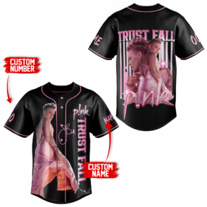 TRUSTFALL Pink Baseball Jersey For Men Women And Kids Gift for Fans