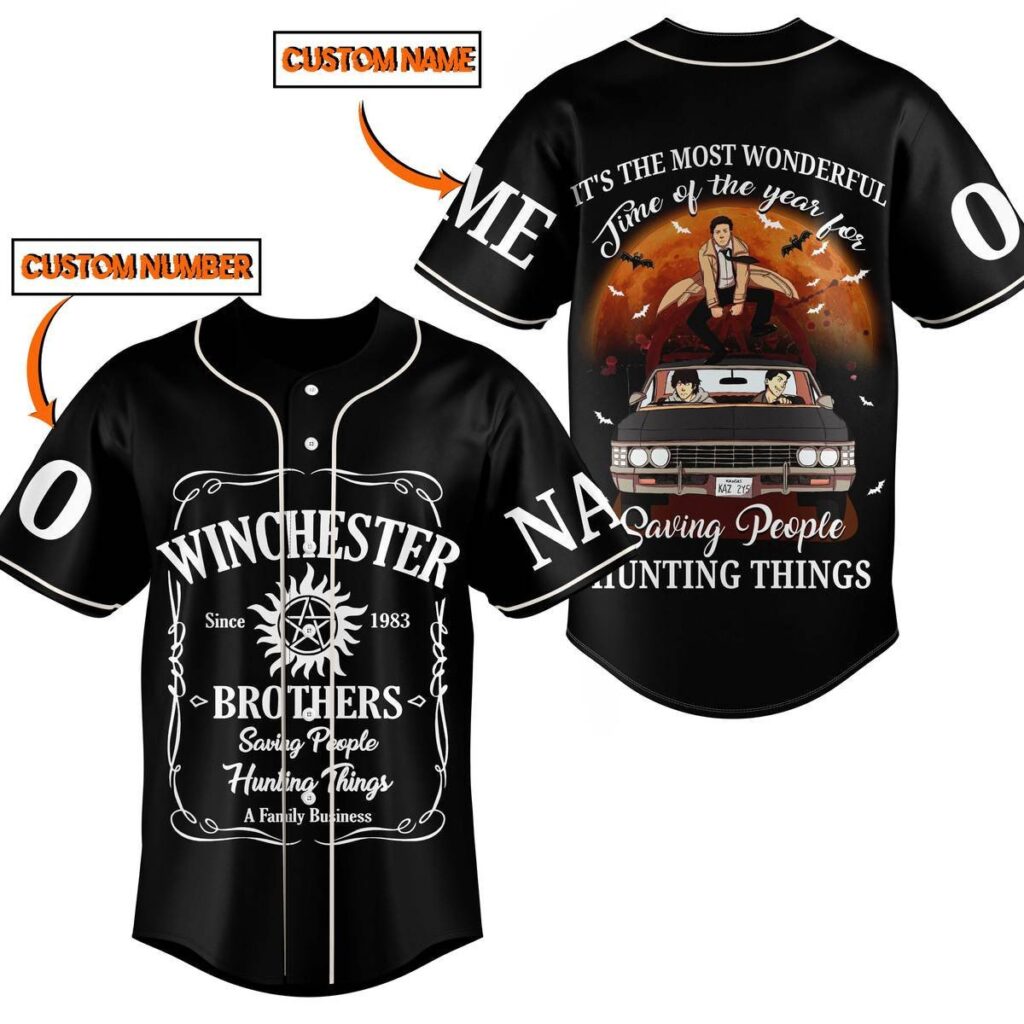 Winchester Brothers Baseball Jersey For Men Women And Kids Gift for Fans Winchester Brothers Baseball Jersey For Men Women And Kids Gift for Fans