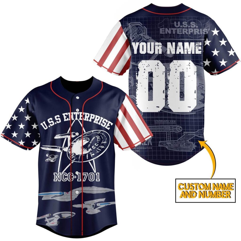 USS Enterprise Baseball Jersey For Men Women And Kids Gift for Fans USS Enterprise Baseball Jersey For Men Women And Kids Gift for Fans
