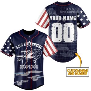 USS Enterprise Baseball Jersey For Men Women And Kids Gift for Fans