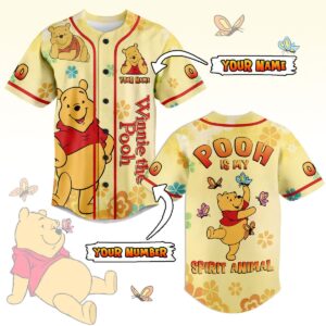 Winnie-the-Pooh Baseball Jersey For Men Women And Kids