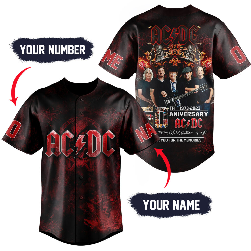 ACDC Baseball Jersey For Men Women And Kids Gift for Fans ACDC Baseball Jersey For Men Women And Kids Gift for Fans