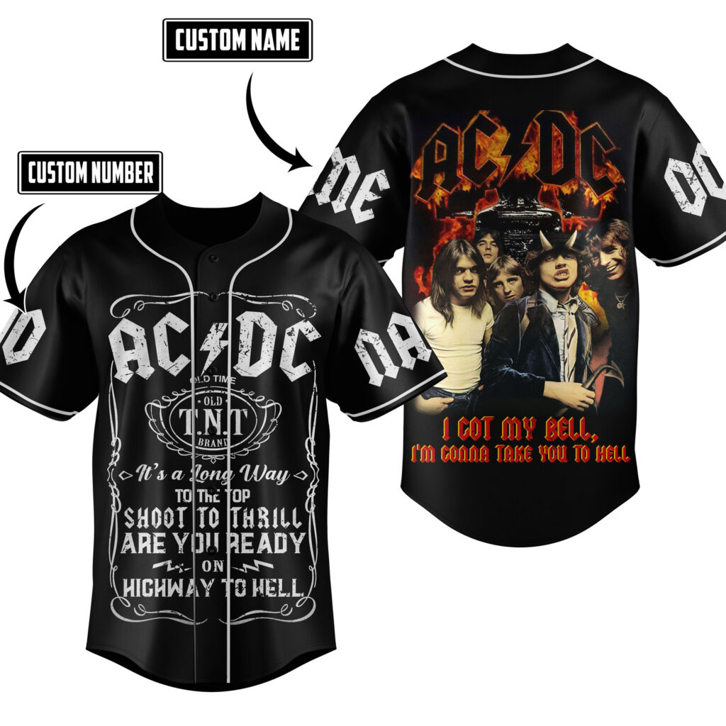 ACDC Rock Band Baseball Jersey For Men Women And Kids Gift for Fans ACDC Rock Band Baseball Jersey For Men Women And Kids Gift for Fans