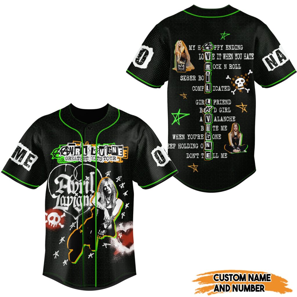 Avril Lavigne Baseball Jersey For Men Women And Kids Gift for Fans Avril Lavigne Baseball Jersey For Men Women And Kids Gift for Fans