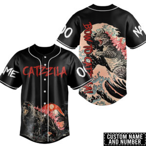 Bow to Catzilla Baseball Jersey For Men Women And Kids Gift for Fans