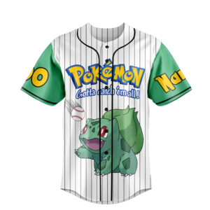 Bulbasaur Pokemon Baseball Jersey For Men Women And Kids Gift for Fans 3