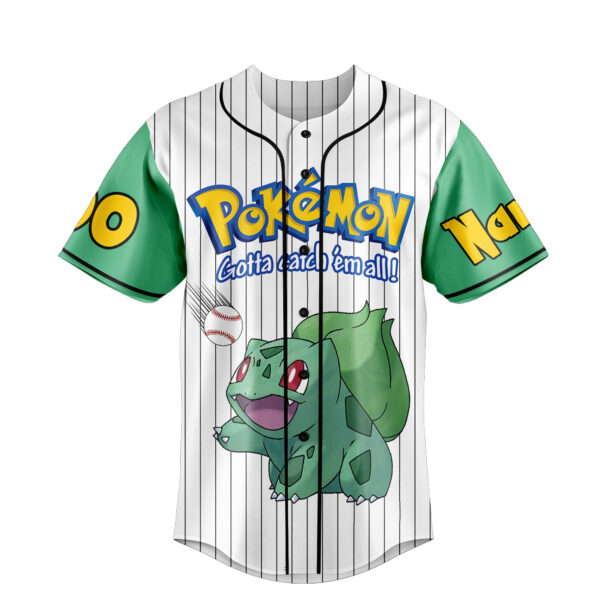 Bulbasaur Pokemon Baseball Jersey For Men Women And Kids Gift for Fans