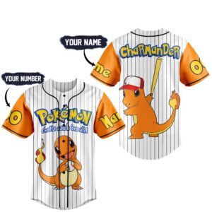 Charmander Pokemon Baseball Jersey For Men Women And Kids Gift for Fans