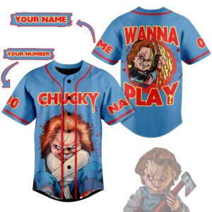 Chucky Wanna Play Baseball Jersey For Men Women And Kids Gift for Fans