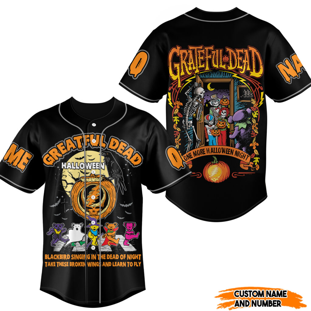 Grateful Dead Halloween Baseball Jersey For Men Women And Kids Gift for Fans Grateful Dead Halloween Baseball Jersey For Men Women And Kids Gift for Fans