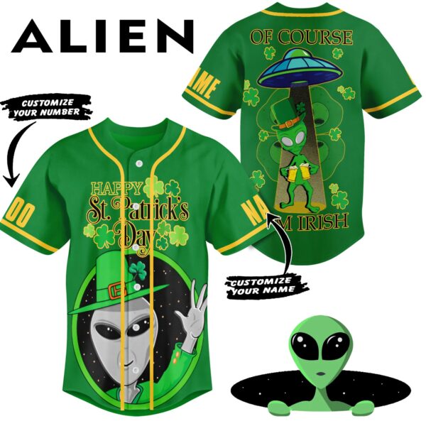 Happy St. Patrickï¿½ï¿½ï¿½s Day Alien Baseball Jersey For Men Women And Kids Gift for Fans