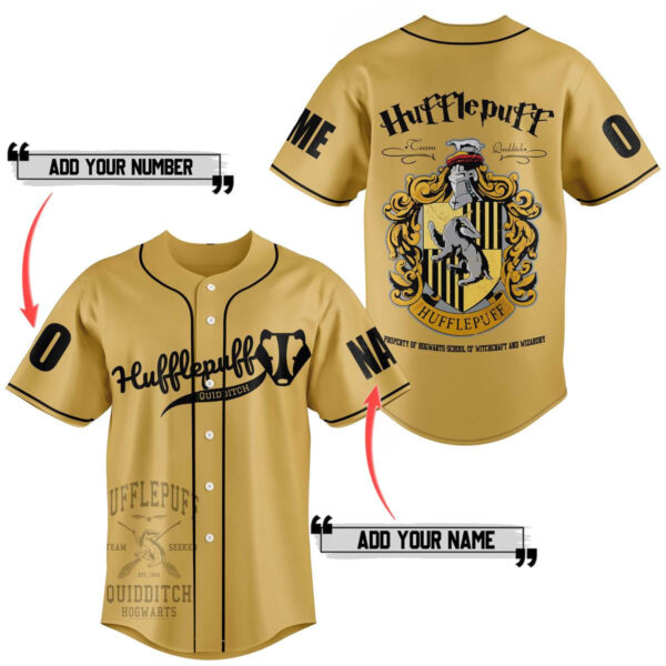 Hufflepuff Quidditch Baseball Jersey For Men Women And Kids Gift for Fans