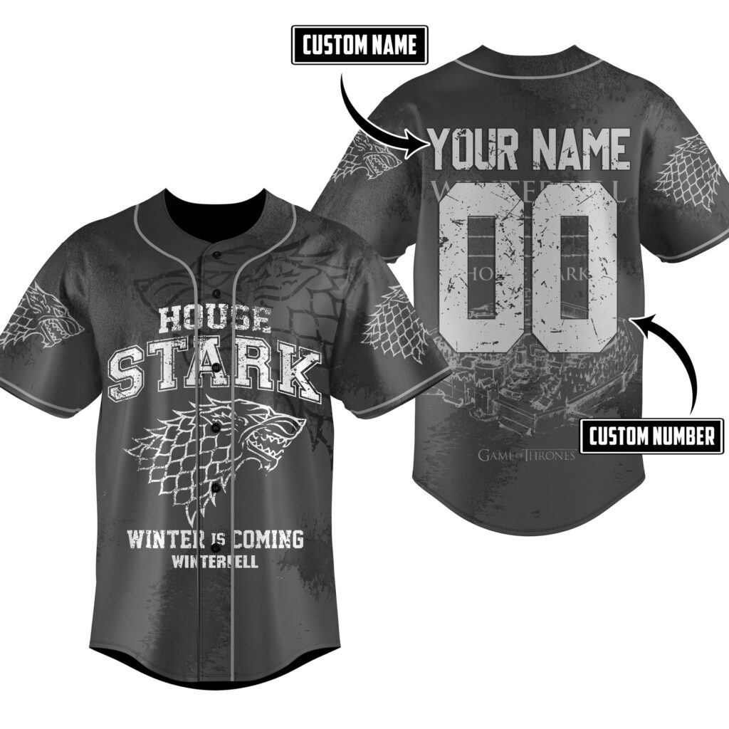 House Stark Baseball Jersey For Men Women And Kids Gift for Fans House Stark Baseball Jersey For Men Women And Kids Gift for Fans