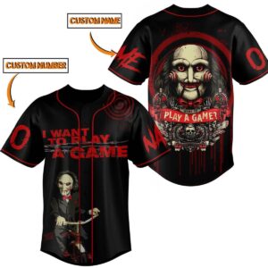 Horror Movies I Want To Play A Game Baseball Jersey For Men Women And Kids Gift for Fans 3