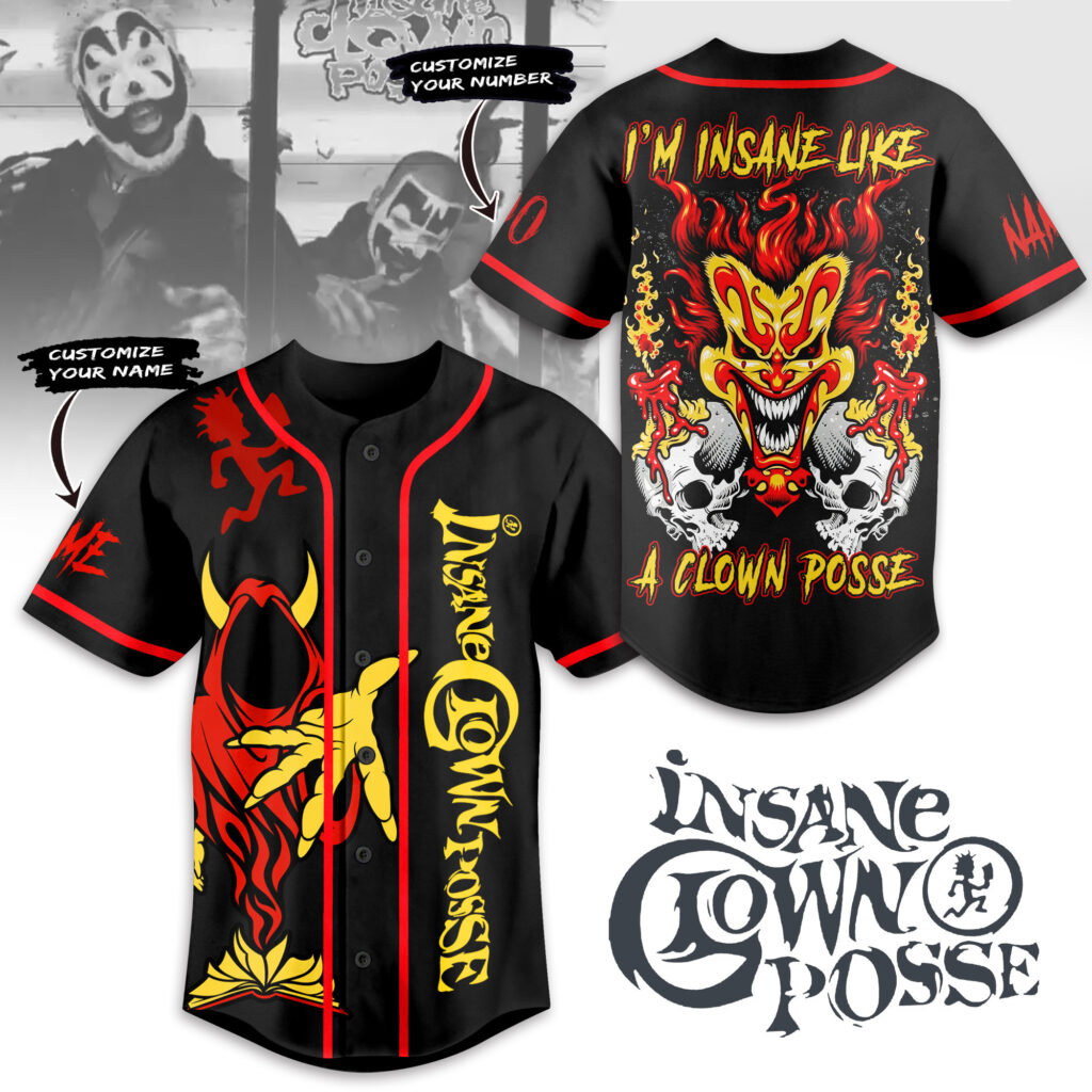 Insane Clown Posse Baseball Jersey For Men Women And Kids Gift for Fans Insane Clown Posse Baseball Jersey For Men Women And Kids Gift for Fans