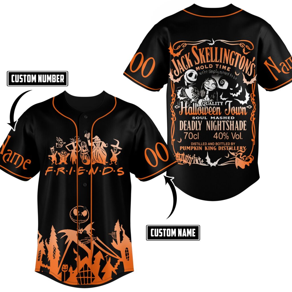 Jack Skellington Baseball Jersey For Men Women And Kids Gift for Fans Jack Skellington Baseball Jersey For Men Women And Kids Gift for Fans