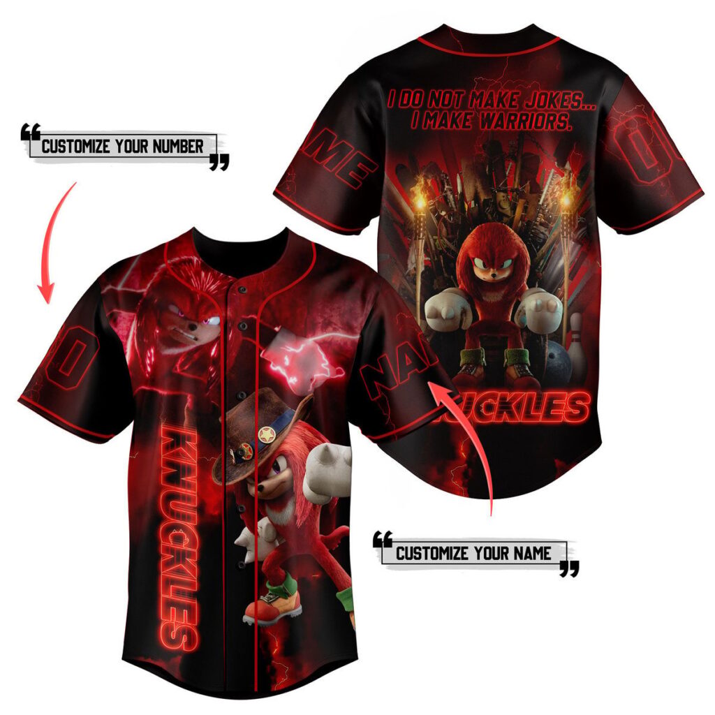 Knuckles Baseball Jersey For Men Women And Kids Gift for Fans Knuckles Baseball Jersey For Men Women And Kids Gift for Fans