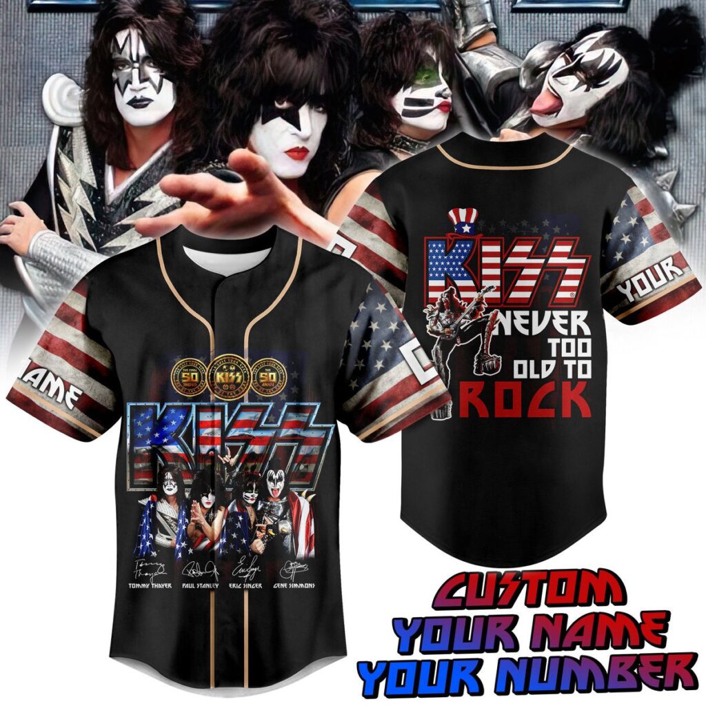 Kiss Baseball Jersey For Men Women And Kids Gift for Fans Kiss Baseball Jersey For Men Women And Kids Gift for Fans