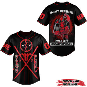 Deadpool In My Defense Baseball Jersey For Men Women And Kids Gift for Fans