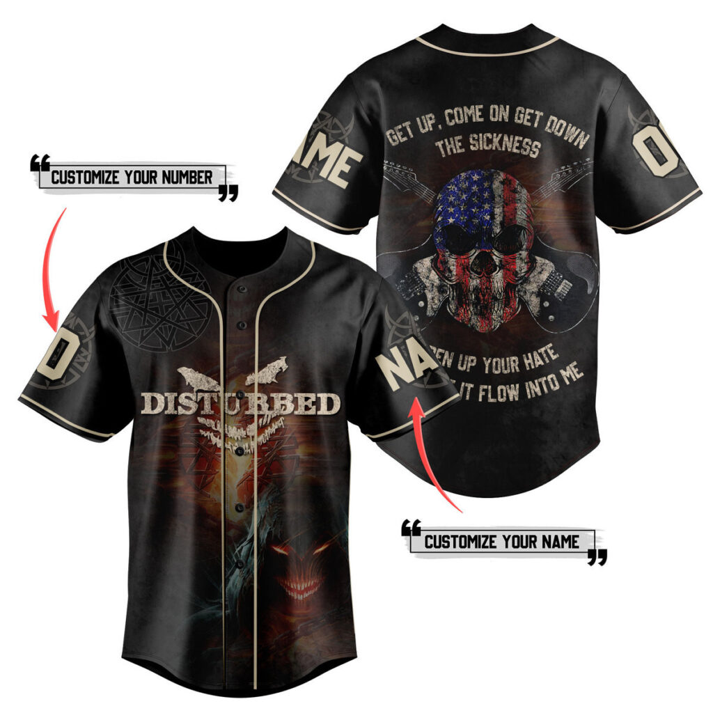 Disturbed Baseball Jersey For Men Women And Kids Gift for Fans Disturbed Baseball Jersey For Men Women And Kids Gift for Fans