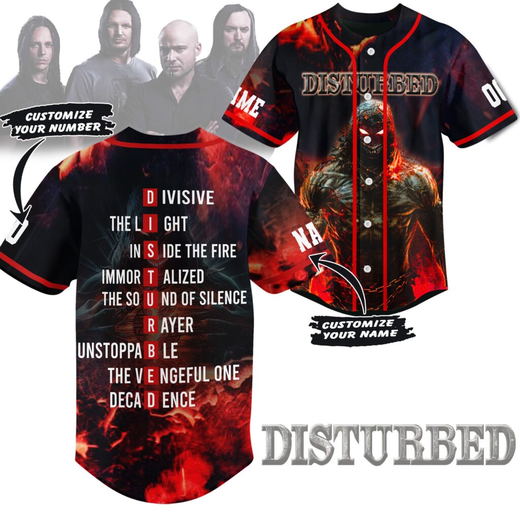 Disturbed Baseball Jersey For Men Women And Kids Gift for Fans Disturbed Baseball Jersey For Men Women And Kids Gift for Fans