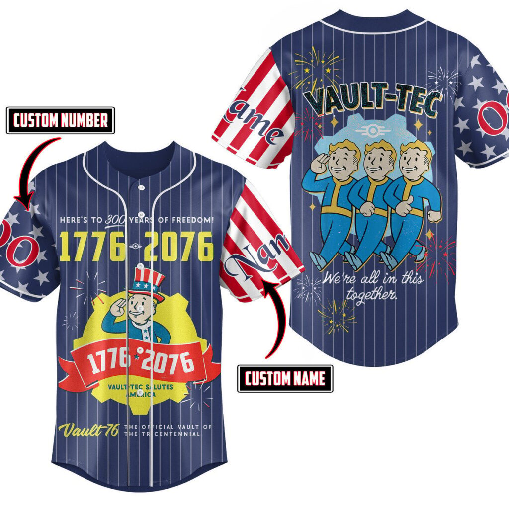 Fallout Vault-Tec Baseball Jersey For Men Women And Kids Gift for Fans Fallout Vault-Tec Baseball Jersey For Men Women And Kids Gift for Fans