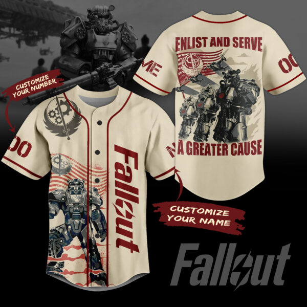 Fallout Enlist And Serve Baseball Jersey For Men Women And Kids Gift for Fans