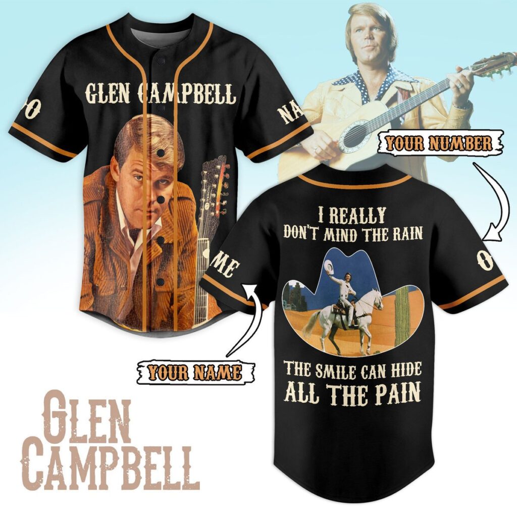 Glen Campbell Baseball Jersey For Men Women And Kids Gift for Fans Glen Campbell Baseball Jersey For Men Women And Kids Gift for Fans
