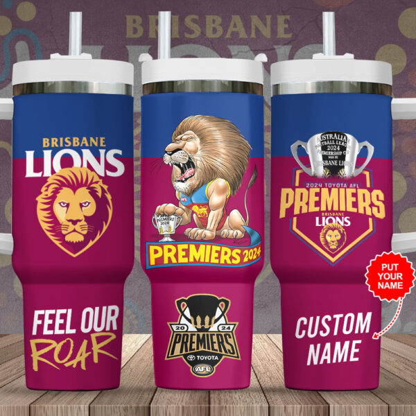 Personalized Brisbane Lions 40oz Stanley Tumbler – Gift for Fans – Gift for Fans