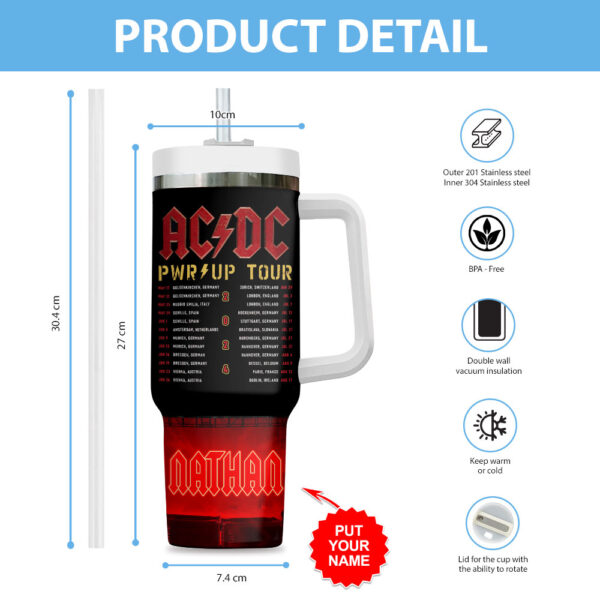 Personalized AC/DC 40oz Stanley Tumbler – Gift for Fans 6538