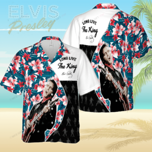 Elvis Presley Long Live The King Hawaiian 3D Shirt  Gift for Men Women
