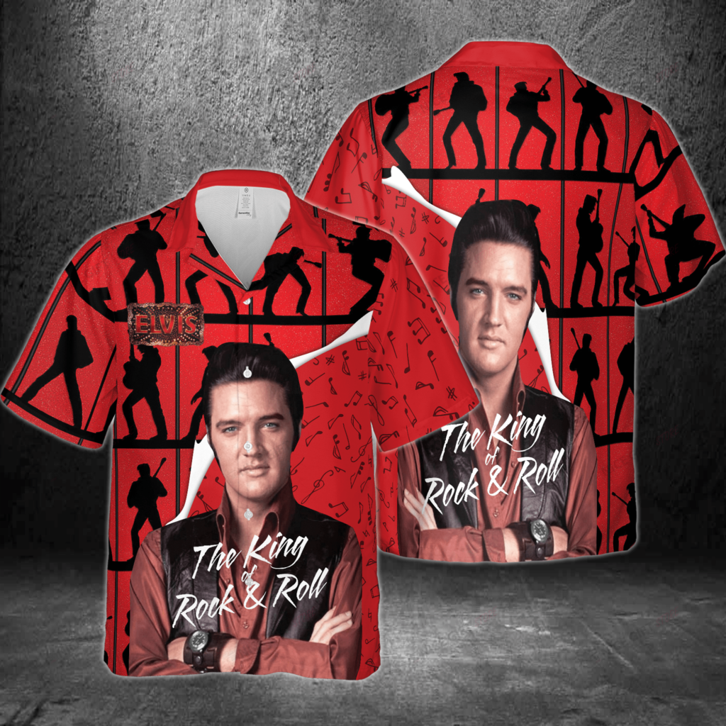 Elvis Presley The King Of Rock & Roll Hawaiian 3D Shirt Gift for Men Women Elvis Presley The King Of Rock & Roll Hawaiian 3D Shirt Gift for Men Women
