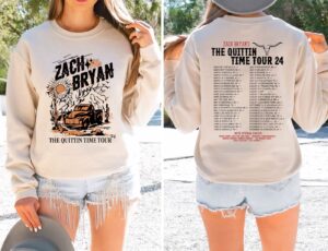 Zach Bryan Quittin Time Tour 2024 T-Shirt: Official Merch for Zach Bryan Fans 1