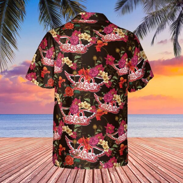 Aerosmith Rock Band Red Logo Floral Pattern All Over Print 3D Hawaiian Shirt