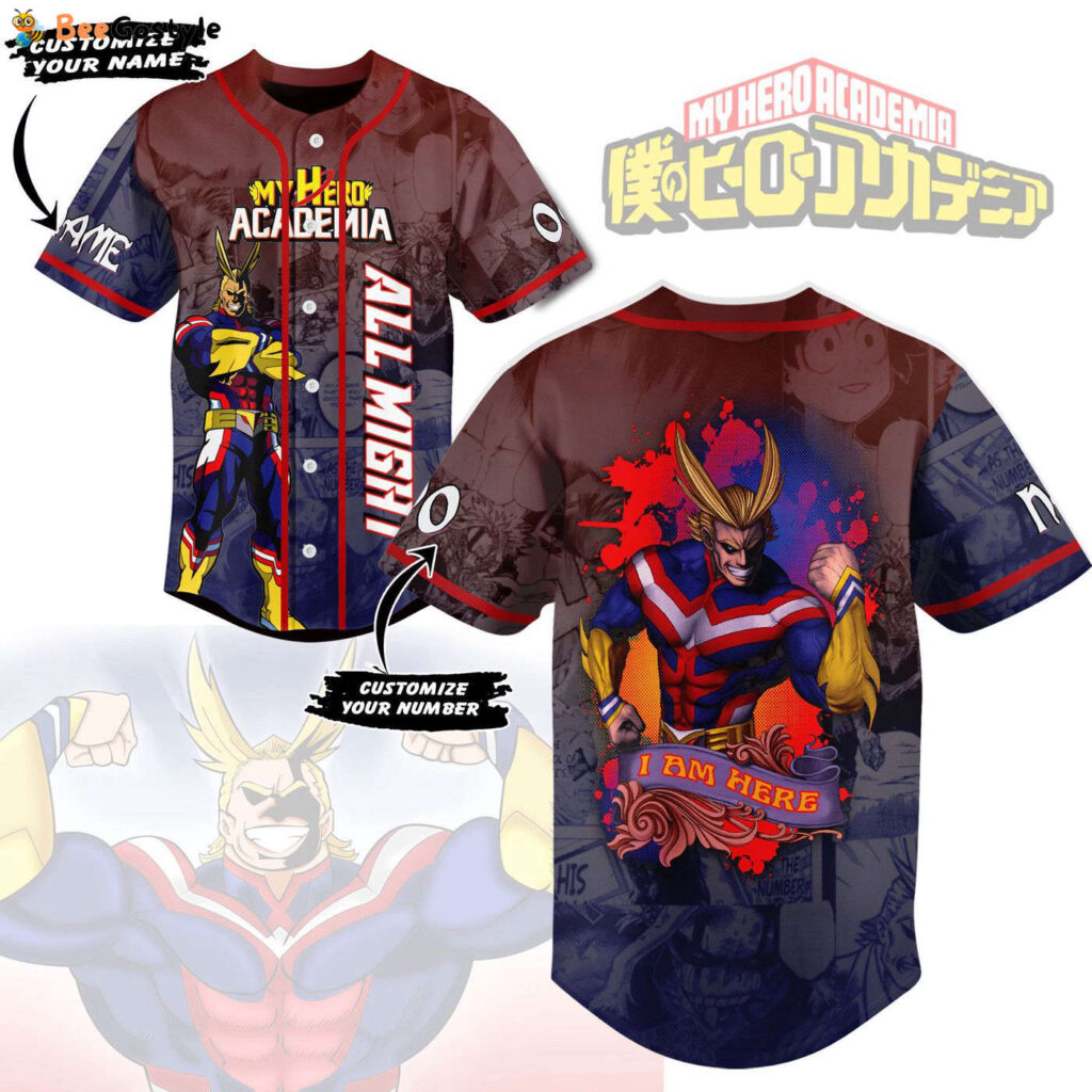 All Might Baseball Jersey For Men Women And Kids Gift for Fans All Might Baseball Jersey For Men Women And Kids Gift for Fans