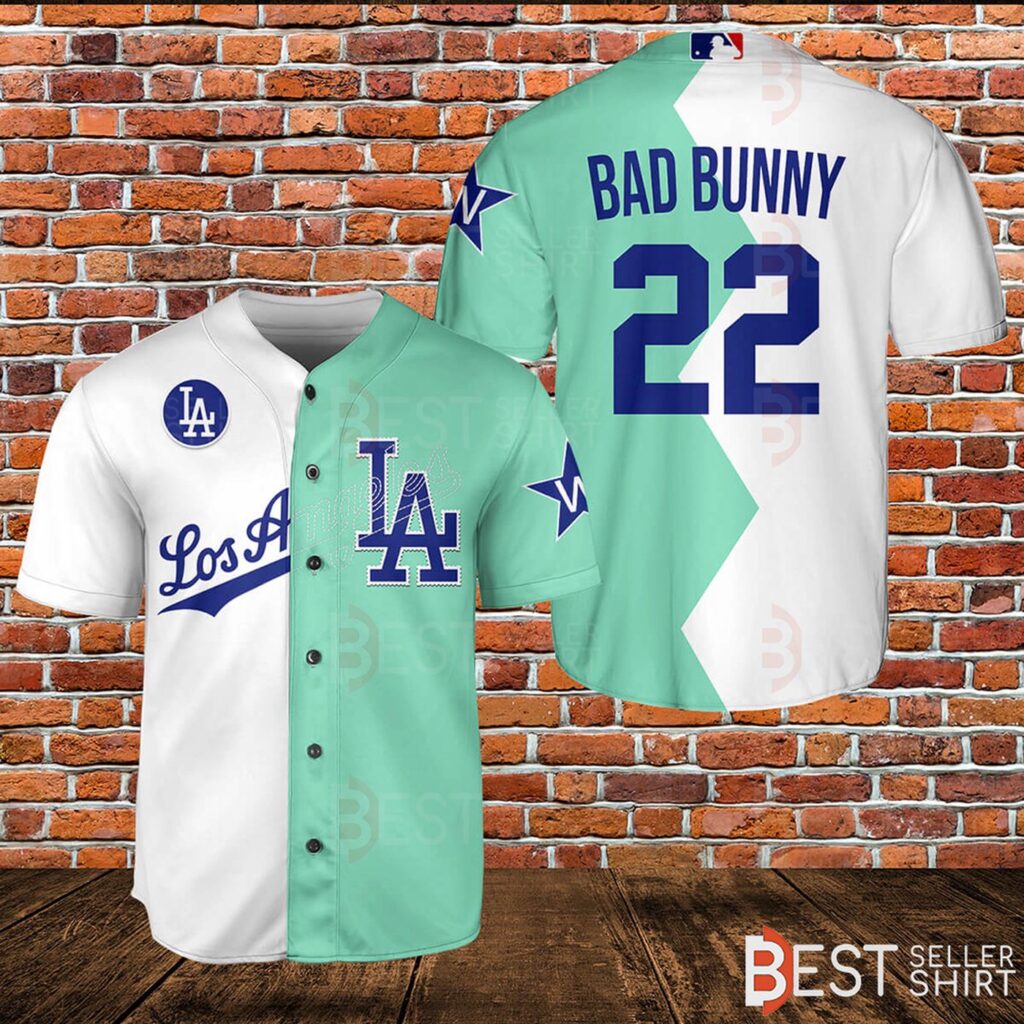 Bad Bunny Dodgers Shirt LA Baseball Jersey Tee – Custum name Bad Bunny Dodgers Shirt LA Baseball Jersey Tee – Custum name