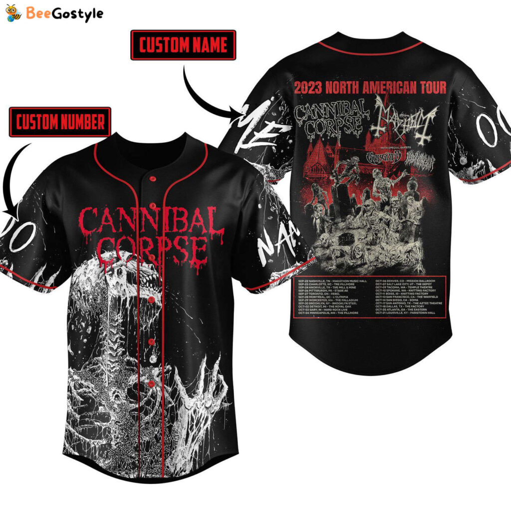 Cannibal Corpse Baseball Jersey For Men Women And Kids Gift for Fans Cannibal Corpse Baseball Jersey For Men Women And Kids Gift for Fans