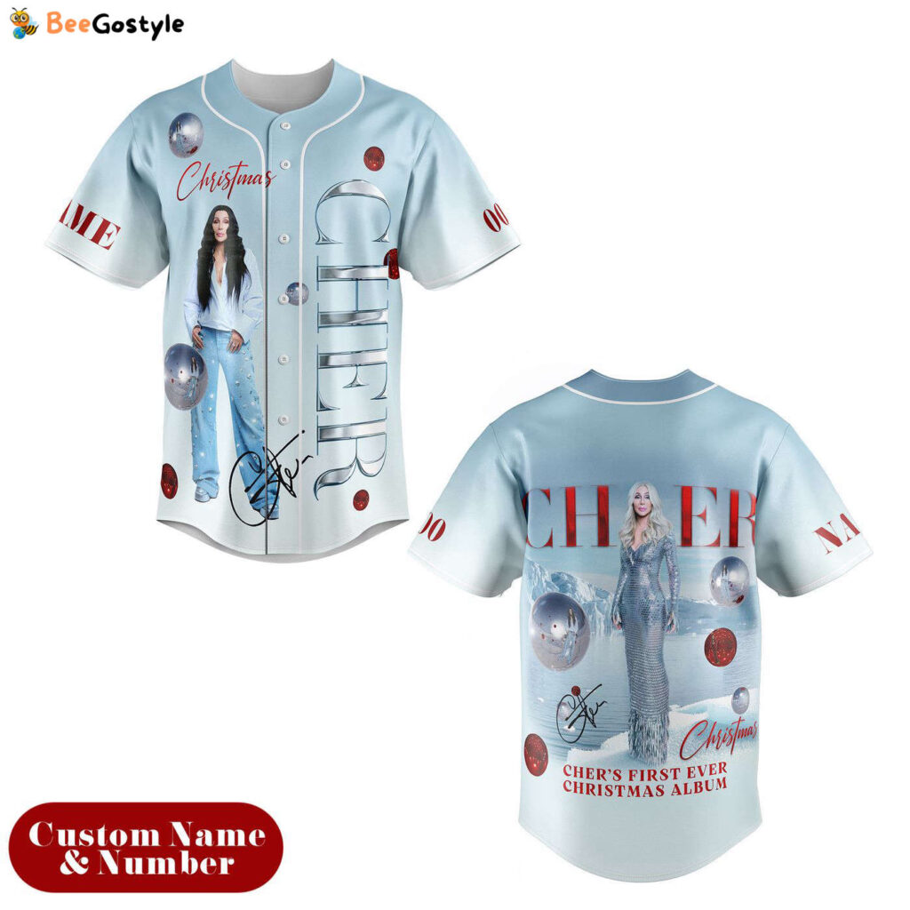 Cher First Ever Christmas Baseball Jersey For Men Women And Kids Gift for Fans Cher First Ever Christmas Baseball Jersey For Men Women And Kids Gift for Fans