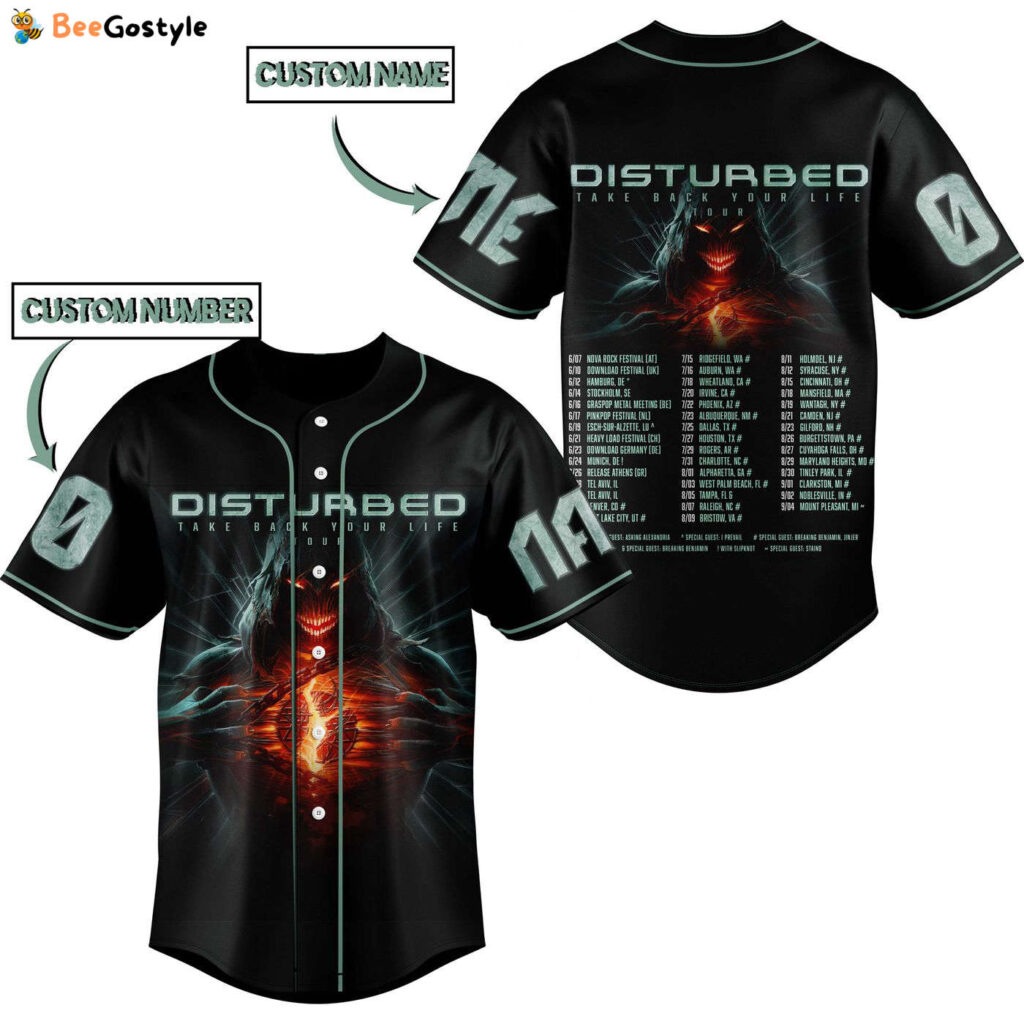Disturbed Take Back Your Life Tour Baseball Jersey For Men Women And Kids Gift for Fans Disturbed Take Back Your Life Tour Baseball Jersey For Men Women And Kids Gift for Fans