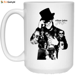 Elton John Montage Image White Big Mug