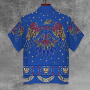 Elvis Aloha From Hawaii Blue Unisex Hawaiian Shirt 3